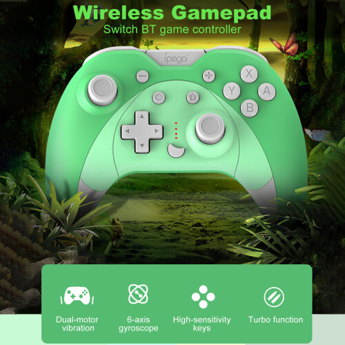 Programmeerbare draadloze controller voor Nintendo Switch, Bluetooth-controller met wake-up-functie, oplaadbare batterij, bewegingsbesturing, dubbele 2