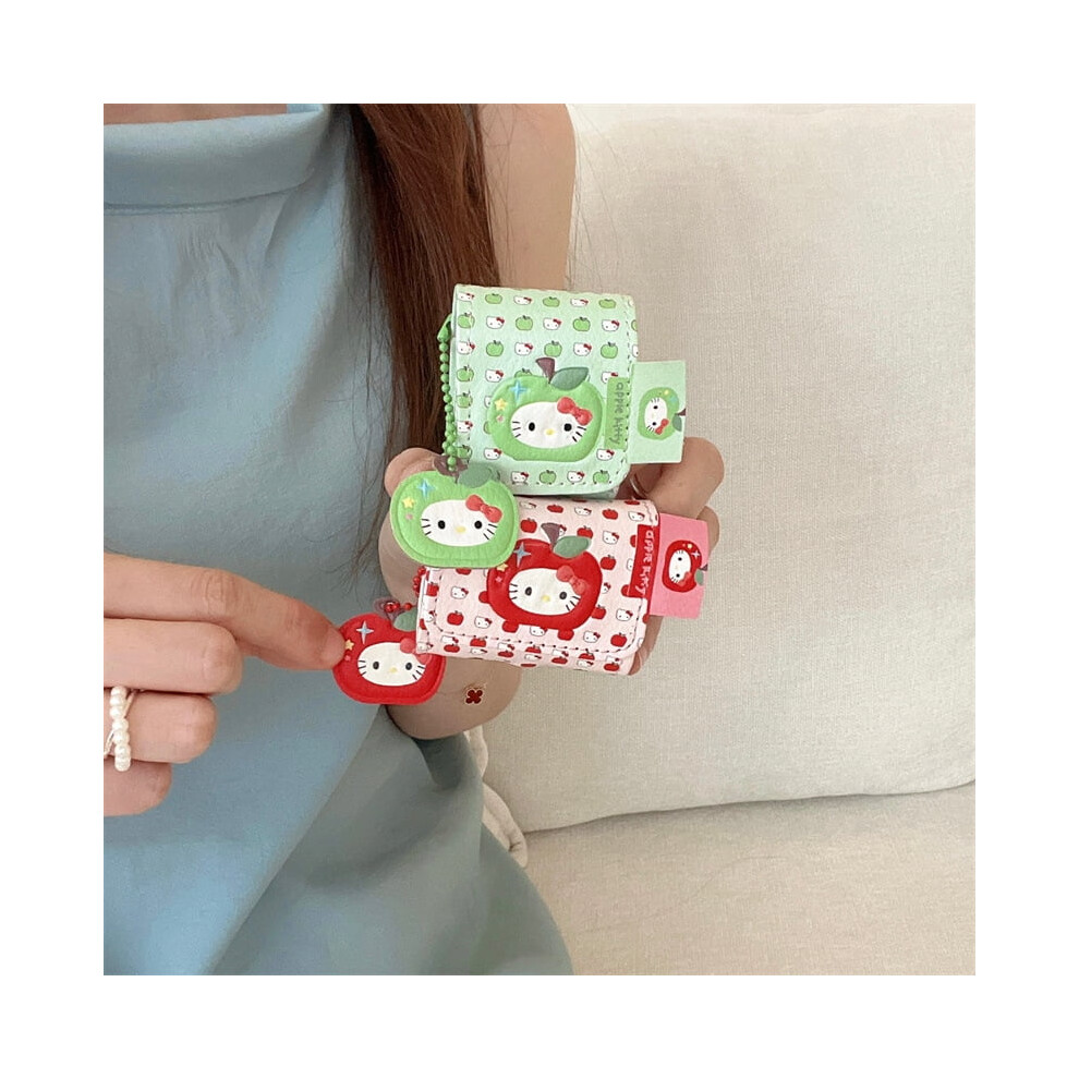 Personalized Cartoon Flip Leather Case Compatible With Apple Kt Cat Compatible With Airpods 1/2 & Pro, Protective Case 3 Green/Red 9395123762418