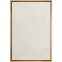 Minimalistinen valkoinen maaliviiva canvas-taululla - yhteensopiva pohjoismaisen ja boheemin sisustuksen kanssa - 40 x 60 cm abstrakti