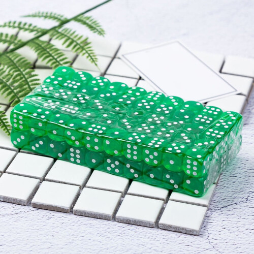 ZTGD100Pcs14mm χρωματιστό διαφανές ακρυλικό παιχνίδι ζάρια κλαμπ μπαρ αξεσουάρ πάρτι 2