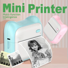Mini stampante termica portatile Enfourclass con ricarica USB, rosa