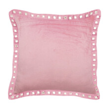 Housse de coussin de chaise rose 50 x 50 cm, housse de coussin décorative en velours, taie d'oreiller unie faite main, 50 x 50 cm - Pink Crystal