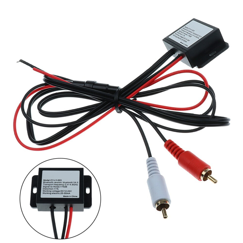 Bluetooth V4.0 Dc12-24V Car Aux Adapter Bt Music Receiver Module Kit 2 Rca Input 9389440258006