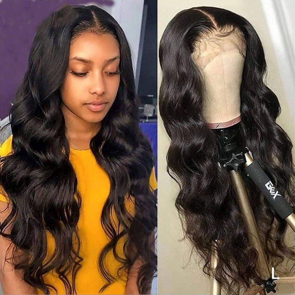 Unisex 30 Inch Body Wave Human Hair Lace Closure Wig 5X5 Hd Lace Natural Hairline With Baby Hair