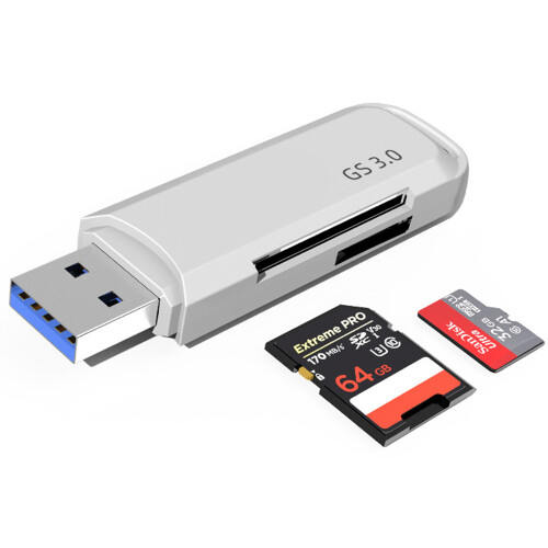 Αναγνώστης καρτών μνήμης διπλής υποδοχής, USB3.2Gen1, κομψός σχεδιασμός, γρήγορη