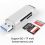 Αναγνώστης καρτών μνήμης διπλής υποδοχής, USB3.2Gen1, κομψός σχεδιασμός, γρήγορη 3