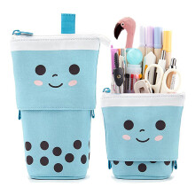 Uitschuifbaar etui met standaard voor dames, geschikt voor pennen en potlood.