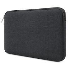 Elegant hampgråt laptop-etui, slank og let kanvas-taske med ekstra lomme, beskyttende tilbehør til 14,1-15,4-tommer bærbare computere