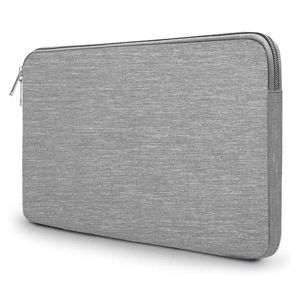 Gray Elegant Hemp Laptop Sleeve Case, Slim Lightweight Canvas Bag With Extra Pocket, Protective Accessories For 14.1-15.4-Inch Laptops