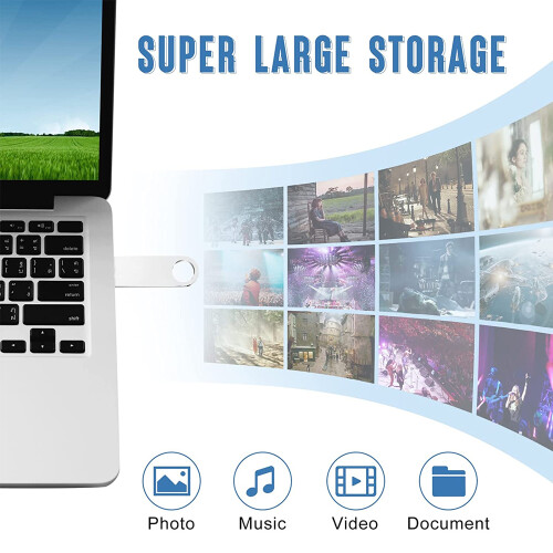 USB Stick, Εύχρηστο, Μονάδα Flash 128 GB για ψηφιακή μεταφορά δεδομένων, Αδιάβροχο και 2