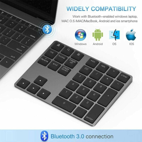 Wireless Numeric Keypad, Bluetooth Number Pad With Automatic Sleep Function And Wide Compatibility For Enhanced Productivity 1