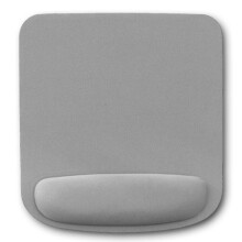 Muismat met glad oppervlak, antislip rubberen onderkant voor stabiele werking, klassieke grijze gel polssteun voor comfort, draagbaar en duurzaam.
