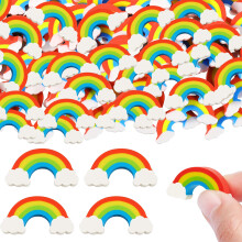 Soft and Safe Rubber Erasers for Kids, Unique Styles Rainbow Style Mini Erasers with Educational Pencil Erasers Function, Non-Toxic Durable Design, Pe