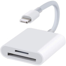 Bærbar trailkamera-fremviser til iPhone iPad, 2-i-1 SD-kortlæser med dobbelt slot, universel kompatibilitet med højhastighedsdataoverførsel, Plug