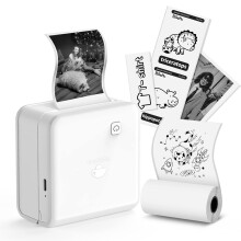 Gør-det-selv-kortskaber, mini-klistermærkeprinter, 300 DPI termisk udskrivning, bedst til hjemmeorganisering og retro-billedudskrivning, trådløs