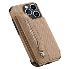 Hoesje met dubbele magnetische sluiting voor iPhone 14 Plus, portemonnee met vakjes voor creditcards en ritssluiting, lichtgewicht ontwerp en