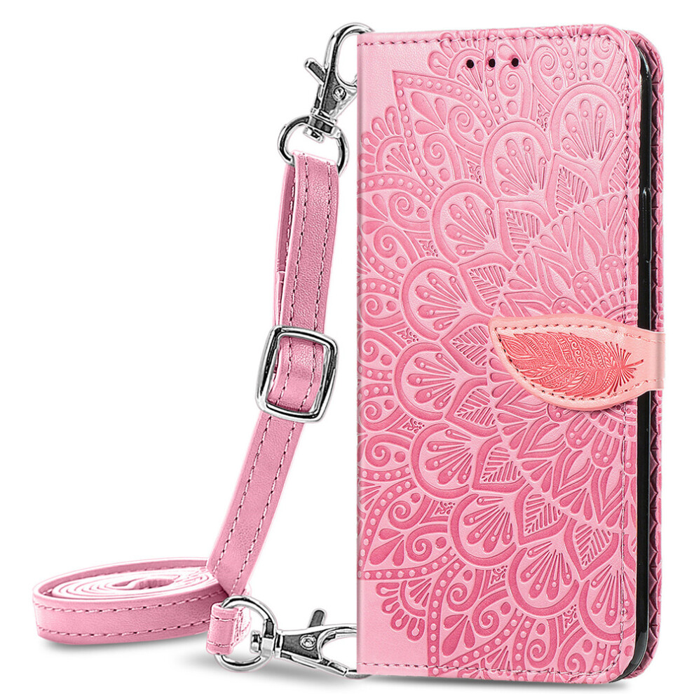 Flip Wallet Case For Iphone 14 Max, Card Holder With Cash Slot And Lanyard Strap, Magnetic Flip Wallet Case With Kickstand Function Pu Leather Embosse 9012494402605
