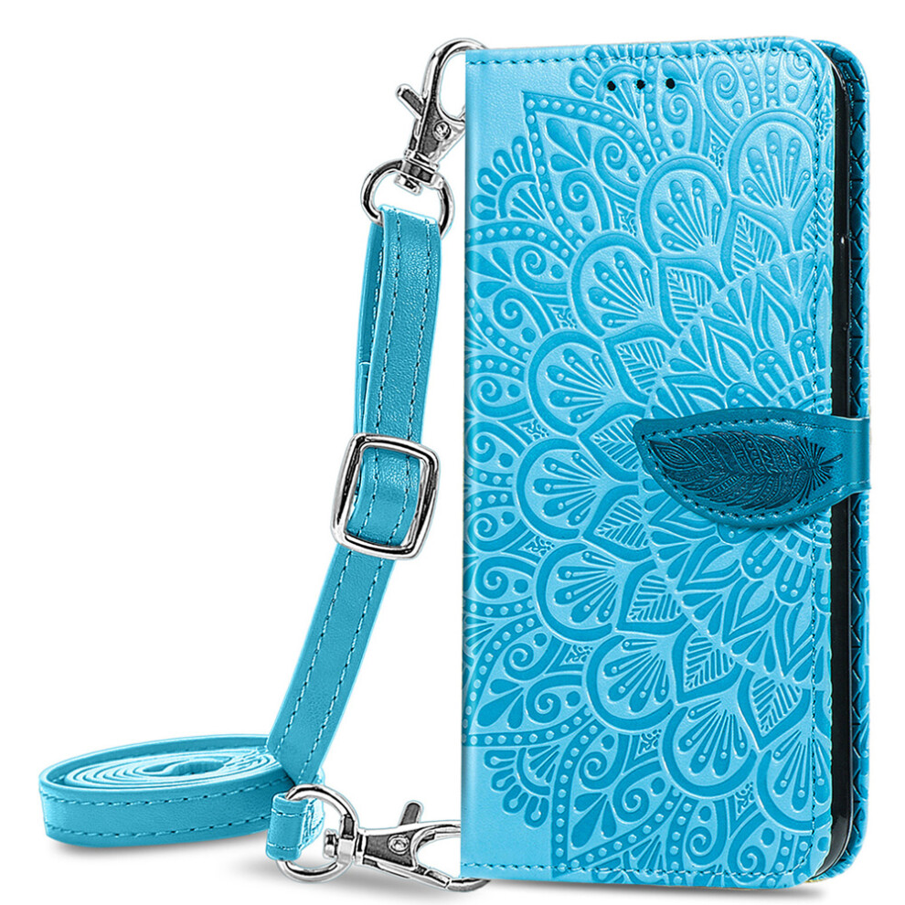 Pu Leather Wallet Case For Iphone 14 Max, Kickstand Function With Embossed Mandala Flower Pattern, Magnetic Flip Wallet Case Card Holder Cash Slot Lan 9012494506990