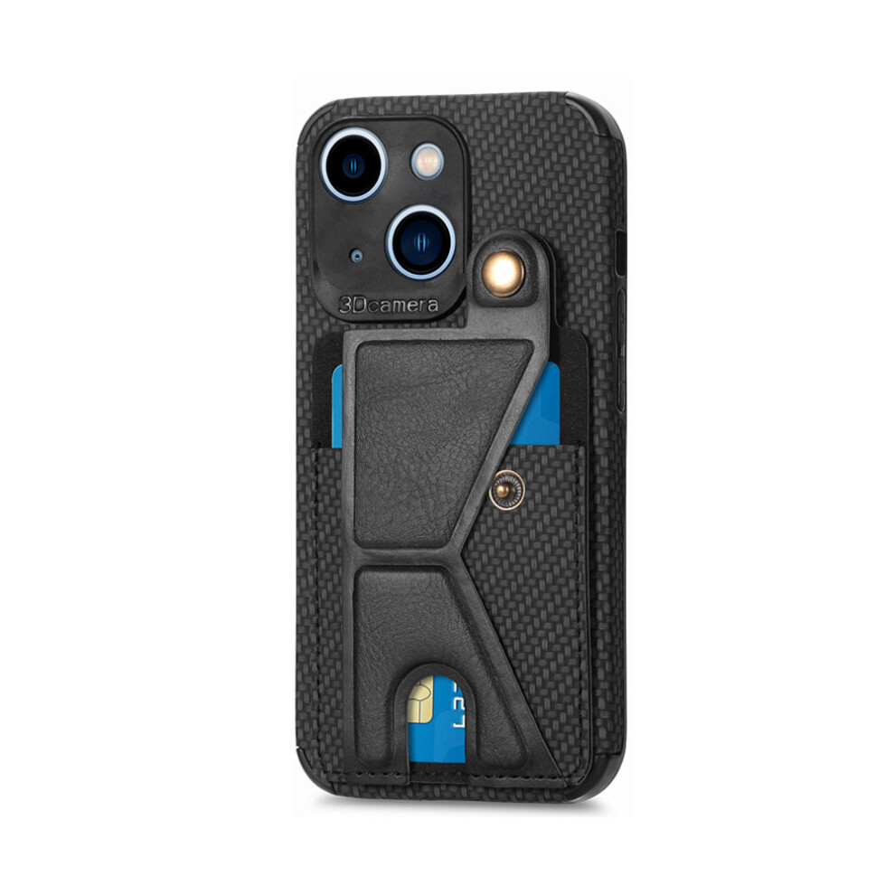 Exo-D Impact Technology For Iphone 14, Tempered Glass Screen Protector Case With Magnetic Kickstand And Rfid Protection, Slim Wallet For Daily Outdoor 9012494506471