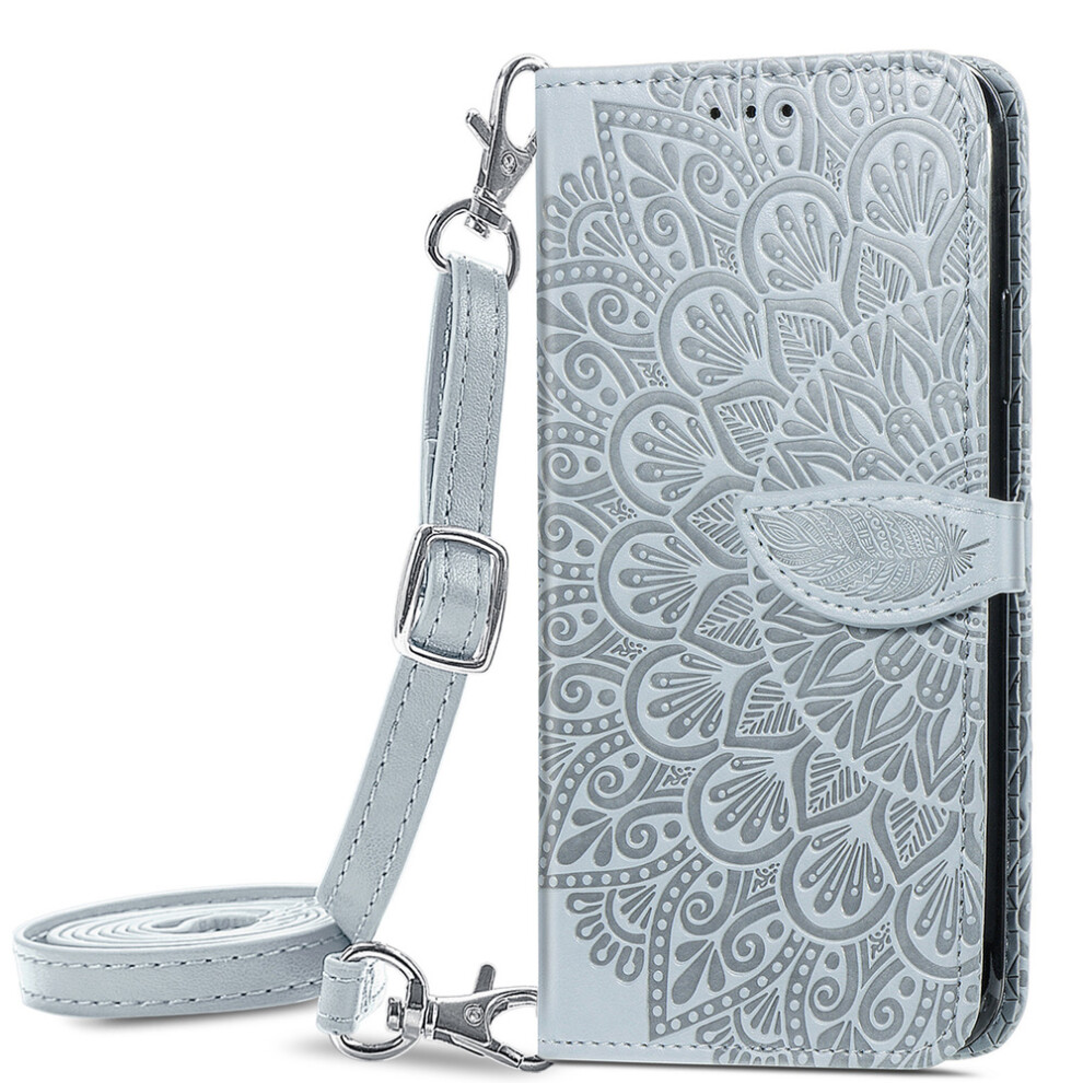 Flip Wallet Case For Iphone 14 Max, Card Holder With Cash Slot And Lanyard Strap, Magnetic Flip Wallet Case With Kickstand Function Pu Leather Embosse 9012494402643