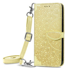 Flipcover met polsbandje voor iPhone 14 Pro, portemonneehoesje met magnetische sluiting en kaarthouders, premium schokbestendige foliohoes van