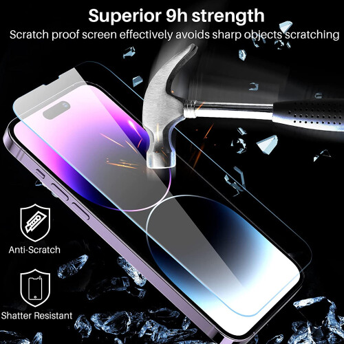 Φυσική διακόσμηση οθόνης για iPhone σειράς 14, καθημερινή αντοχή σε δακτυλικά 2