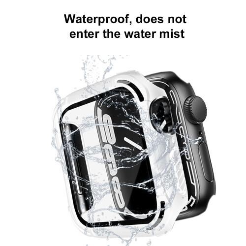 Waterproof Case for Apple Watch Series 7/8, Shockproof Protector Case with Privacy Screen Protector, Ultra-Thin Design Touch Sensitive PC Material Ful 2