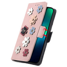 Florales Flip-Case für iPhone 14, luxuriöse Brieftaschenhülle mit 3D-Stereo-Blumendesign und Kartenhalter, stoßfeste Premium-PU-Lederhülle,