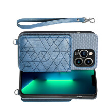Elegante Crossbody-Wallet-Hülle für iPhone 14 Pro, weiches Silikon-TPU + Leder, umwandelbarer Ständer und magnetisches Kartenfach für sichere
