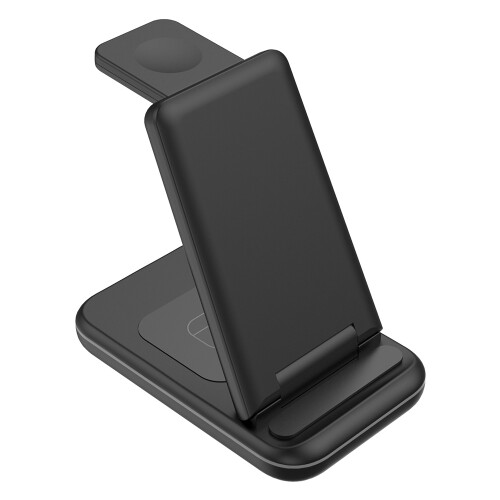 Ασύρματος φορτιστής, συμβατός με Samsung, σταθμός φόρτισης 3 σε 1 με πτυσσόμενο