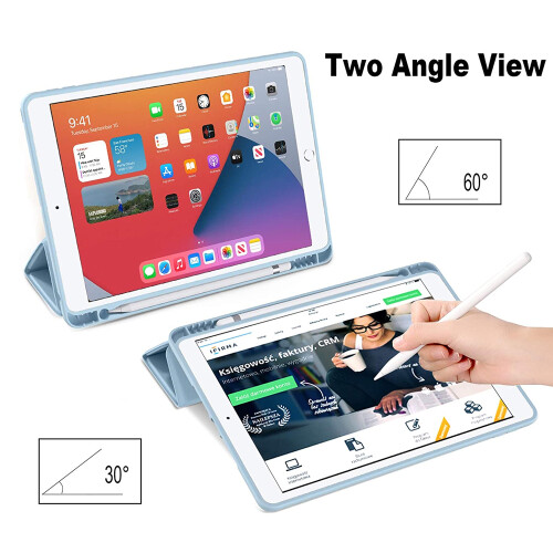 Capa protetora completa para iPad de 10,2 polegadas, com TPU durável e função de ativação/desativação automática. 2