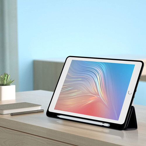 Capa para iPad Pro 2021/2020 (11 polegadas), capa protetora em TPU macio com suporte para Apple Pencil, ativação/desativação automática, couro 2