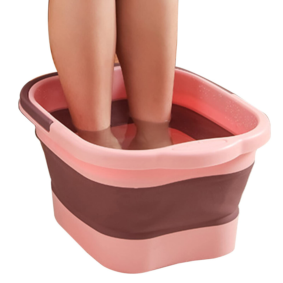 Collapsible Foot Spa Bath Tub with Massage, Foldable Basin with Handle for Home Pedicure Soak