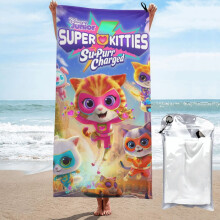 Superkitties microvezel badhanddoek, 70 x 140 cm, sneldrogend, zandbestendig, extra groot, voor strand, reizen, kamperen, volwassenen en kinderen -