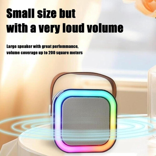 Stellaya Mini Karaoke Machine, compatible with Dodorado, portable wireless speaker for kids, includes 2 mics 2