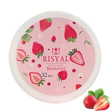Strawberry Scent Nail Polish Remover Pads 32pcs Lint Gel Wipes Travel Friendly for Women