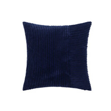 WJSXC Corduroy kussensloop met moderne rand voor bankkussen in de woonkamer, effen kleur, blauw