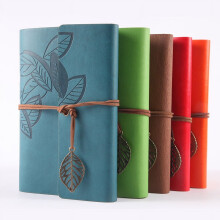 Sagasave Retro Vintage Diary with Leaf Pendant, Brown, 4.7" x 7.1", 100 Pages