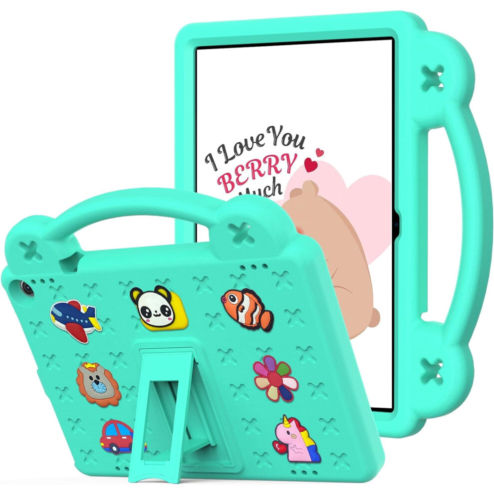Cute Cartoon Eva Case For Onn 10.1 Tablet Gen 3 (2022, Model:100071485), Compatible With Walmart Onn 10.1", Mint Shockproof With Kickstand Green 9165521380275