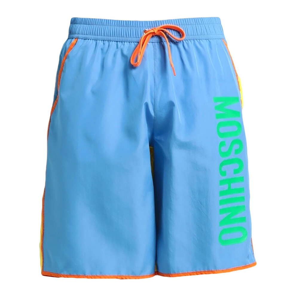 Moschino Men's Blue Colour Block Swim Shorts - M - 100% Polyester - Image 2