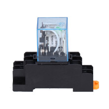Relè di potenza elettromagnetico DPDT a 8 pin per uso generale con indicatore LED e base per zoccolo di controllo industriale con protezione del