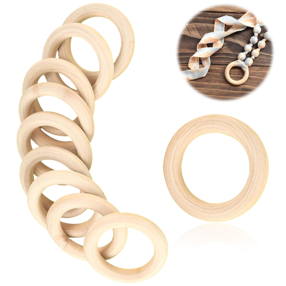 Infinite Possibilities: Paint And Wrap Macrame Projects, Smooth Wooden Rings For Creativity, Customize Decorations Natural Wood Rings, Unfinished Wood 9147006967270