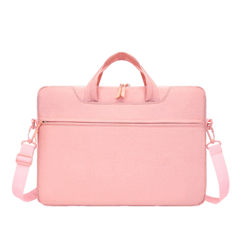 Laptop Carrying Case For 15.6 Inch Devices, Double Compartments Shockproof Durable Stylish Business Travel School Bag With Adjustable Shoulder Strap, 9176269460594