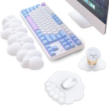 Wolkvormige muismat met polssteun, geavanceerd ergonomisch ontwerp voor polsontlasting voor computer, laptop, kantoor, gaming, antislip PU-onderkant,