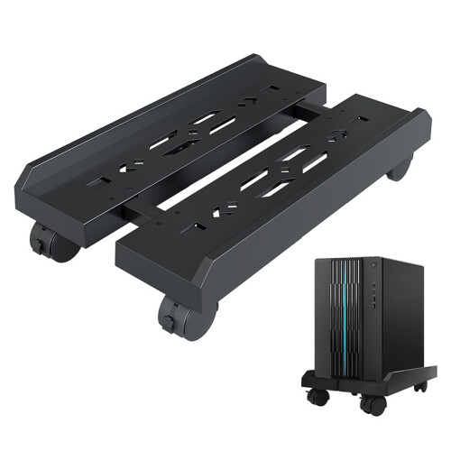 Suporte ventilado para PC, largura ajustável de 7,87 a 11,81 polegadas, suporte móvel para CPU com rodízios traváveis, suporte para CPU sob a 1