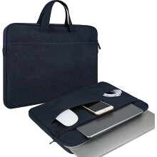 Slim & Lightweight Laptop Case for 16 Inch Devices, Extra Pocket Storage with Handle Strap, Wear-Resistant Waterproof Business Briefcase, Shockproof P