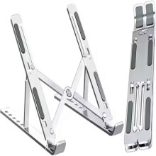 Aluminium Laptop Stativ til Skrivebord, Kompakt Sammenklappelig Holder med Varmeafledningsdesign til 10-15,6 tommer bærbare computere, Justerbar