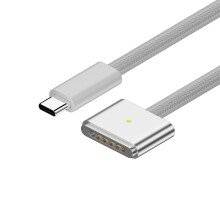 Konwerter USB C na MagSafe3 do MacBooka, możliwość szybkiego ładowania dzięki bezpiecznemu połączeniu magnetycznemu i wytrzymałemu plecionemu