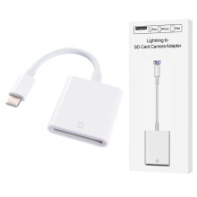 SD-kortadapter til iPhone iPad, understøtter SD- og HD-videoformater, hukommelseskortlæser til Lightning-enheder, plug and play-kameralæser til