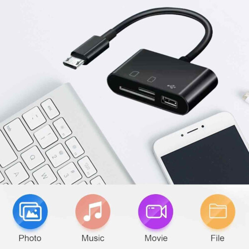 Προσαρμογέας ανάγνωσης καρτών για iPhone iPad Mac, προσαρμογέας κάρτας Micro SD SD 5in1, 1